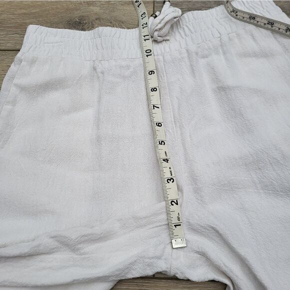 Susan Graver linen blend white pants size small high waist loose casual comfy - Picture 8 of 11